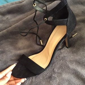 Black Lace up heels
